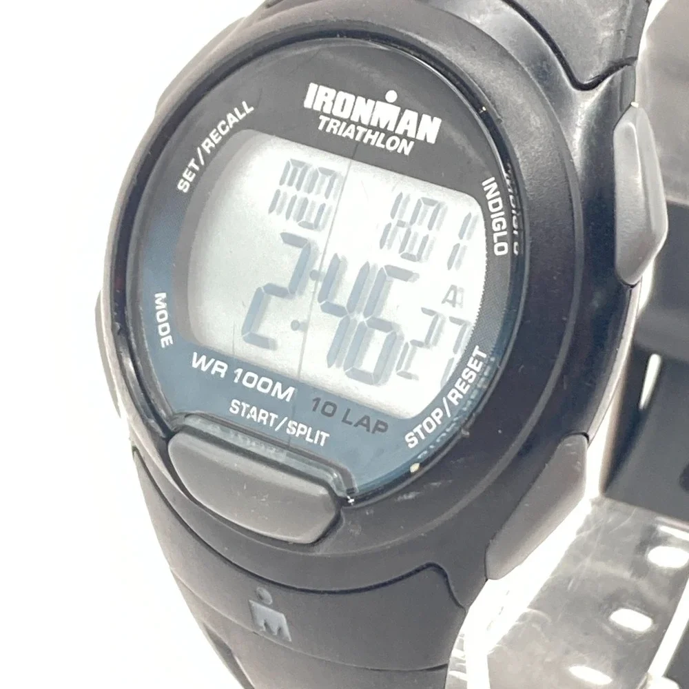 Timex Ironman Men Watch Digital Black Blue Date Indiglo Chrono Alarm New Battery